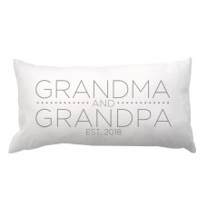 4 Wooden Shoes Grandma and Grandpa with Date Lumbar Pillow FWDS1407